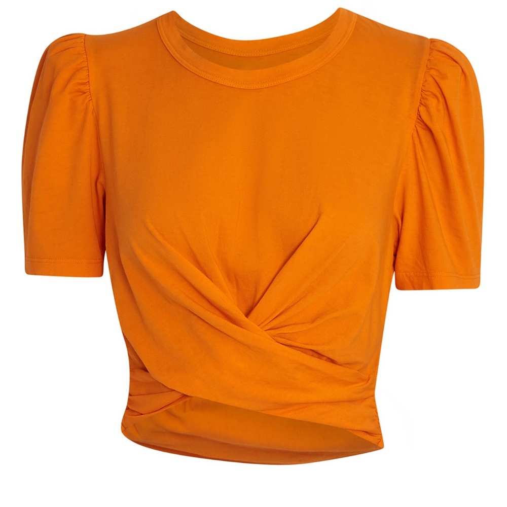 A.L.C. Crop Monica wrap cotton t-shirt
